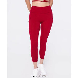 Women's Werk Dark Red Scarlet Leggings M